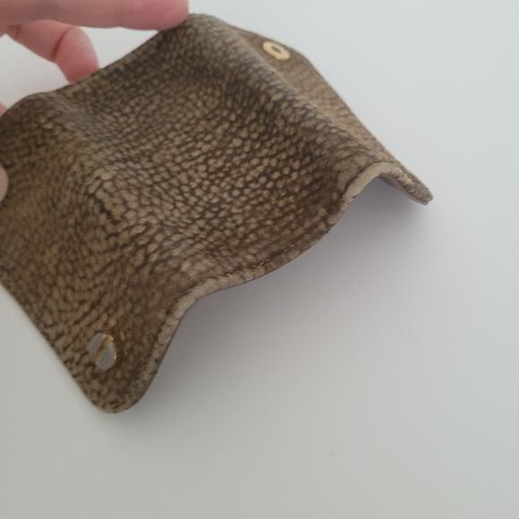Borbonese Quail Key Case Holder Brown Geniue Suede Leather 4x2 Small Italian - Picture 7 of 8